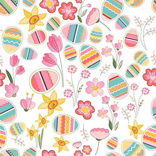 HEKO PANELS Stoff Oxford Wasserdichte Meterware Canvas-Stoff Polyester Stoff Zum Nähen Nähstoffe Möbelstoffe Dekostoffe Handwerken Wasserabweisend Blickdicht Ostereier Bunt 1 Meter 155 x 100 cm