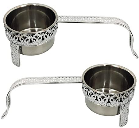 2er Set - Shisha Kohlebehälter, Kohlekorb für die Shisha, Wasserpfeife Kohle, Grillkohlekorb für Transport von Shisha Kohle,Charcoal Basket - Farbe Silber, Kohlezubehör für Shishas & Wasserpfeifen