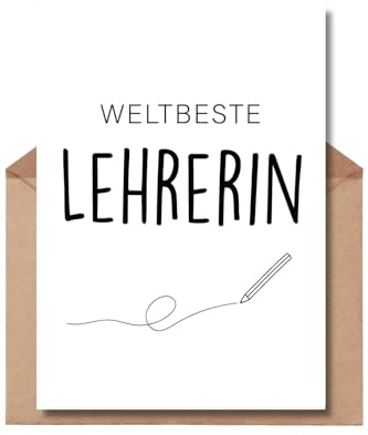 The Life Barn Postkarte mit Umschlag Weltbeste Lehrerin Dankeskarte Schulzeit Schule