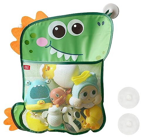 Bath Rete Giocattolo,Organizzatore Giocattoli Bagno Borsa Sacca Rete Portaoggetti da Appendere Immagazzinaggio del Giocattolo del Bagno,Rete Giocattolo per Vasca,con 2 Potenti Ganci a Ventosa,verde