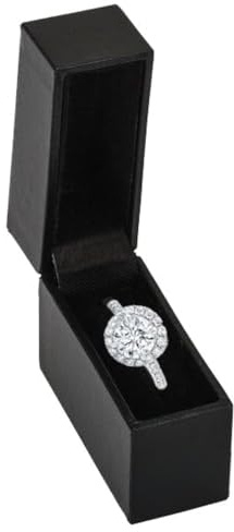 Ring Box Sock: Slim Thin Engagement Black Ring Box for Surprise Proposal