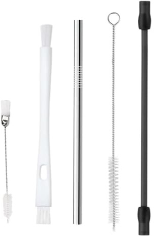 Manguera de leche de acero inoxidable, juego de accesorios para cafeteras automáticas, tubo de leche de acero inoxidable y 3 cepillos de limpieza, juego de accesorios compatible con cafeteras
