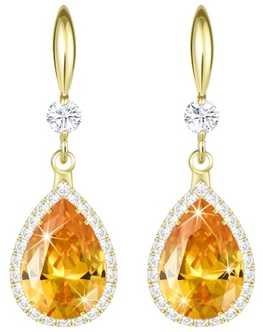 Linawe Tropfen Ohrringe Damen Hängend - Gold Silber Rosegold Schmuck, Diamant Kristall Hochzeit Modeschmuck