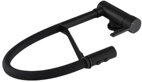 Grifo Cocina Abatible Ventana Tubo Universal 2 Modos Agua Fría y Caliente Latón Griferia Abatible de Cocina-Negro