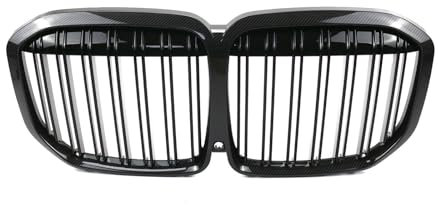 Kühlergrill für die Vordere Stoßstange des Autos, Kompatibel für BMW X7 G07 2020+, Kühlergrillabdeckung aus Netzgewebe für die Stoßstange,C-Carbon Fiber Look