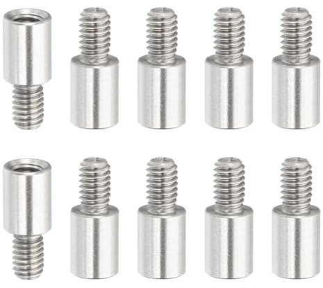 PATIKIL M4x10+6mm Abstandshalter Schrauben Verlängerung Stifte 10 Stück Edelstahl Gewindehülse Abstandsbolzen Schrauben Ersatz für Binden Nachfüllbaren Scrapbook Fotoalbum Bastel DIY
