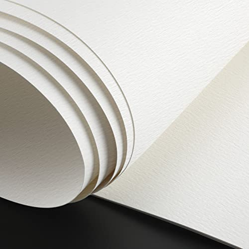 Kisston 10 Blatt großes Aquarellpapier, 45,7 x 61 cm, 63,5 kg/300 g/m², Baumwolle, Zeichenpapier, raue Textur, weiß, blanko, Malpapier für Bastelarbeiten, Künstler, Zeichenzubehör