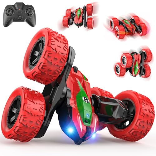 Macchina Telecomandata per Bambini, 4x4 RC Auto Radiocomandata Acrobatica con Luce Giochi Bambini 3 4 5 6 7 8 Anni All'aperto Esterno Macchinine Giocattoli Regalo Compleanno Natale Bambino Bambina