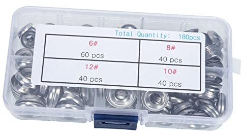 Holibanna 180piezas Kit Surtido Arandelas Avellanadas Copa Decorativas Plateadas Junta Hueca