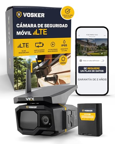 Camera Surveillance Extérieure sans Fil 4G Solaire sans WiFi - Vosker VKX | Carte SIM incluse, sans internet ni électricité, batterie longue durée 6 mois, panneau solaire, autonome, détection humaine