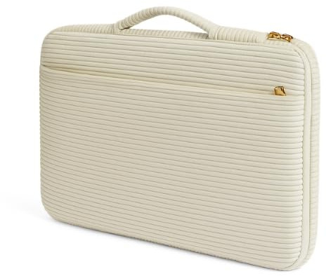 Generisch Laptophülle/Laptoptasche 13, 13,3, 14 Zoll in Cord Beige – Moderne und Hochwertige Notebook Hülle für Laptops - Wasserabweisend - Innenmaße: 34cm x 22,5cm x 3,5cm
