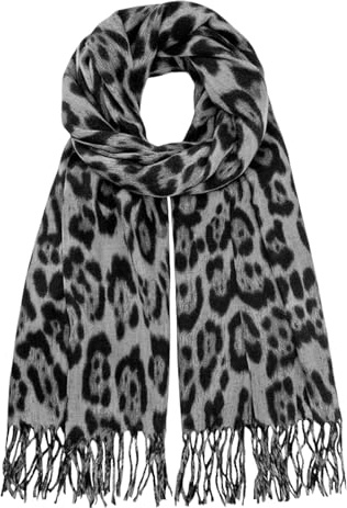 MUNSKT Sciarpa invernale di grandi dimensioni, da donna, uomo, sciarpa invernale invernale, imitazione leopardo, per donna, stampa leopardata, morbida, spessa, maglione scialle alla moda regalo di