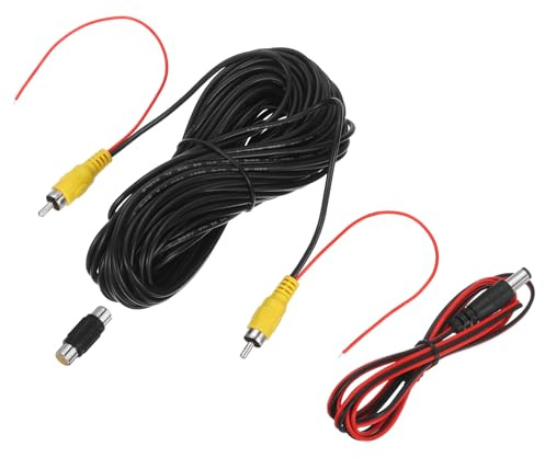 sourcing map Cavo video RCA per telecamera di retromarcia, 15 m, cavo di prolunga video per telecamera posteriore e cavo di rilevamento, per camion, autobus, SUV, maschio a maschio, con accoppiatore