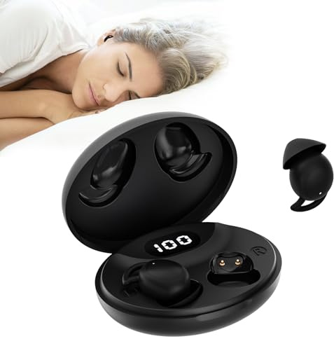 IFECCO Écouteurs de Sommeil Bluetooth 5.4, Petits Casque pour Dormeurs sur Le Côté, écouteurs Invisibles Confortables avec Affichage LED, étanchéité IPX6, écouteurs sans Fil pour Dormir, Travailler