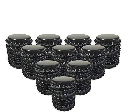 HAWORTHS - 100 tappi decorativi per bottiglie a forma di corona, stampati su entrambi i lati, adesivi per bottiglie, fiocchi per capelli, ciondoli fai da te o album di ritagli, colore: nero