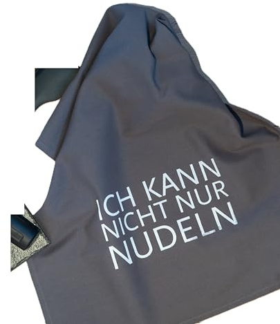 17;30 Geschirrtuch, 100% Baumwolle, humorvoller Spruch Ich kann nich nur Nudeln, umweltfreundlich, schwarz-weiß, 50x70 cm
