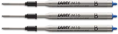 LAMY Großraum Kugelschreibermine M16, blau, Strichbreite B (B, Blau, 3)