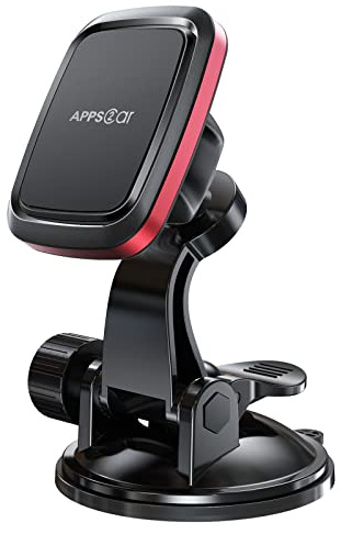 APPS2Car Magnetic Car Phone Mount with Adjustable Arm & 6 Strong Magnets Universal Dashboard Windshield Cell Phone Holder Compatible with All Smartphones