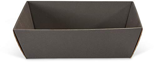 10 x PresentFill® Präsentkorb leer ohne Inhalt - Geschenkkorb aus umweltfreundlichen 100% Recycling Karton - rechteckig - Schwarz - Made in Germany für Weihnachten - Ostern - Hochzeit - Geschenke