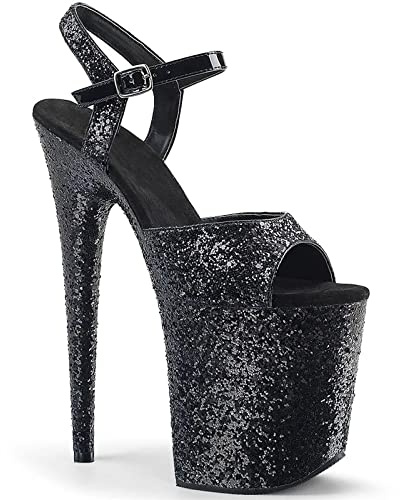 LEBE 20 cm högklackade mode pumps sexig stilett festskor stång dansande modell Catwalk skor-svart|44