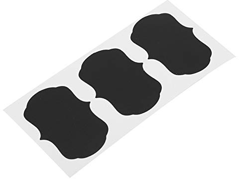 36 piezas de etiquetas adhesivas de pizarra, etiquetas negras reutilizables para tarros, kit de pegatinas de pizarra pequeñas autoadhesivas para frascos, botes, cocina