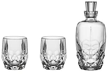 Bohemia Cristal 3-teiliges Whisky-Set Bar Selection Deluxe, Karaffe + 2 Whiskygläser im Geschenkkarton, Kristallglas, Spülmaschinenfest