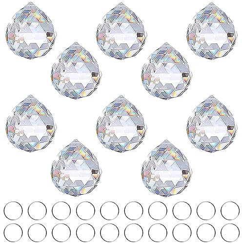 Fizdoqg Set di 30 Prisma Sfera di Cristallo, Arcobaleno Acchiappasole da Appendere per Casa, Ufficio, Giardino - Decorazione e Regalo per la Festa Della Mamma