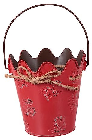 Warmhm Eimer Aus Eisen Mit Wellenform Blumenkübel Für Heimdekoration Kompaktes Design Leicht Zu Reinigen Inklusive Griff Für Einfachen Transport