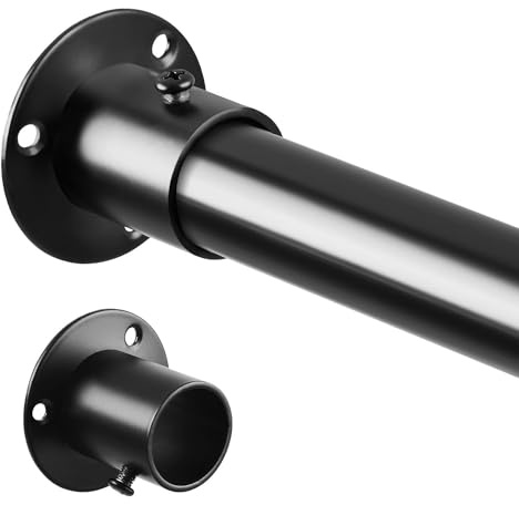 Asta per armadio, asta appendiabiti, 70-103 cm, asta telescopica per armadio, nero, asta estraibile a clip per armadio e guardaroba (diametro 25 mm)
