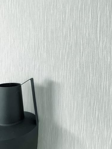 Newroom papier peint intissé gris clair uni argenté salon entrée | reflet argent doux, fine structure linéaire, sans raccord, style scandinave moderne, papier peint chambre, bureau