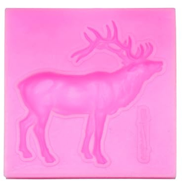 BESTonZON Weihnachten Silikonform Elch Hirsch Backform Für Kuchen Schokolade Fondant Und Süßigkeiten DIY Silikon Gießform Für Backen Und Dekoration Rosa