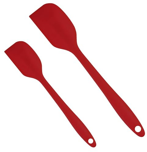 Spatole in Silicone Antiaderenti da Cucina di ZEACCT, Resistenti al Calore, Facili da Pulire, Rosso, 2 Pezzi