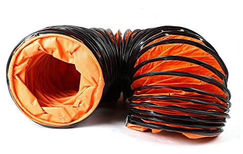 Warmluftschlauch lufttransportschlauch Lüftungsschlauch Spiralschlauch 300mm Abluftschlauch Baulüfterschlauch Ventilatorschlauch Ausziehbar Schlauch für Baulüfter, Orange,