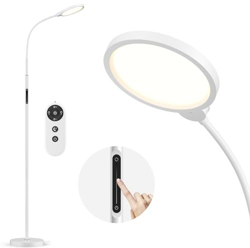 anyts Stehlampe LED Dimmbar Stehlampe Wohnzimmer mit flexiblem Schwanenhals Stehleuchte für Schlafzimmer, Büro, Lesen
