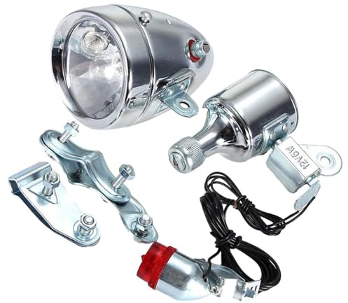 Colaxi Dynamo Bicycle Light Set Friction Generator Easy Installation Eco Friendly with Included Wiring Bicycle Accessories Headlight, Style A