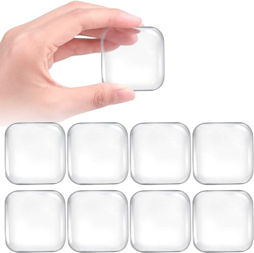 GUGUGO 8 Stück Türstopper Wand Transparent Quadrat, Elastikpuffer Transparent Selbstklebend, Gummipuffer Selbstklebend, Türstopper Transparent Selbstklebend, Selbstklebender Gummifuß | Weiches Gummi, Stoßdämpfend, Geräuschmindernd, Abwaschbar, Wiederverwendbar, für Türklinken, Wände, Möbel und Glas