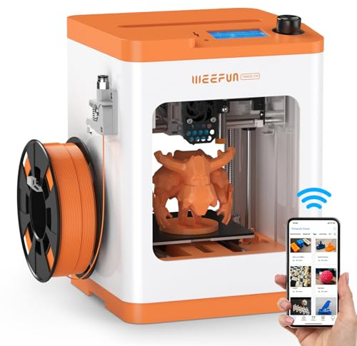 TINA2S 3D Printer, WEEFUN 3D Printer Fully Assembled with WiFi Cloud Print, Silent Mini 3D Printers for Beginners and Kids, Auto Bed Leveling DIY 3D Printers with Resume Print, Fully Open Source