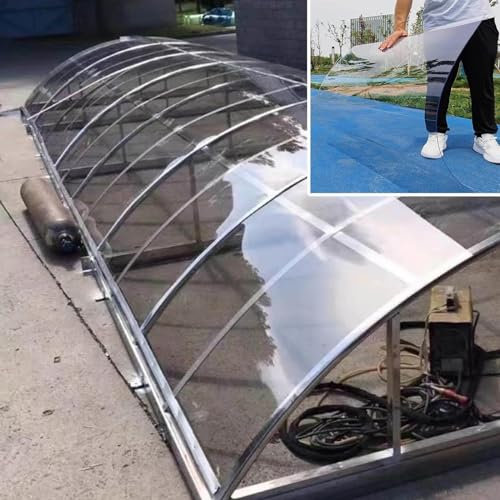 TOOTHGENERIC Transparent Roofing Sheets Roof Panels for Garden Greenhouse Pergola Carport Canopy 1mm Replacement Plastic Panels Rain and Uv Protection Covering Sheet (Size : 1.22x15m(4 * 49.2ft))