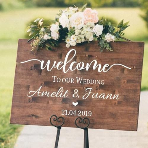 Adesivo In Vinile Personalizzato For Matrimonio, Adesivo For Specchio Di Benvenuto For Matrimonio, Cartello Bienvenidos A Nuestra Boda, Adesivi For Feste Personalizzati, Decalcomanie In Vinile (Color