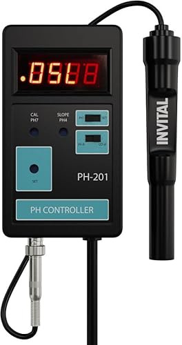 INVITAL Digitaler pH-Controller mit Sonde, Präzise pH-Überwachung, CO2-Dosierung, Kontrolle der Wasseracidität im Aquarium, Robuste pH-Sonde, Einfache Installation