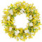 Oairse 20/50cm Artificial Forsythia Flowers Wreath Spring Summer Wreath Faux Floral Wreath Yellow Forsythia Door Wreaths for Front Door Home Kitchen Wall Window Mantle Farmhouse Indoor Outdoor Decor