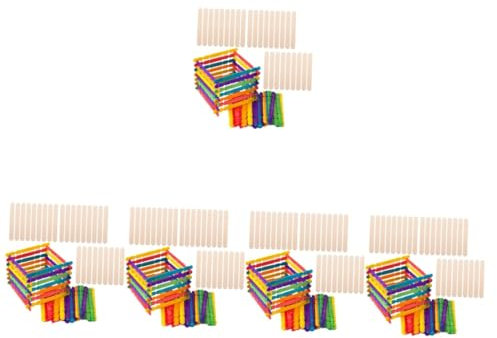 STOBOK 500stücke Bunte Holzstäbchen Für - Kreative Bastelmaterialien Für Wiederverwendbar Für Und
