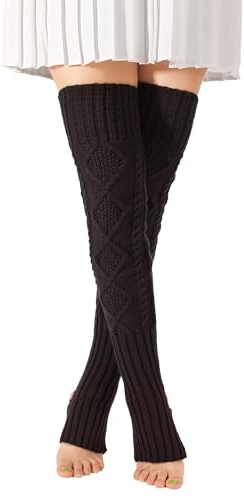 Stulpen für Damen Warm Dicke Überknie Kniestrümpfe Strümpfe Overknees Stricken Thermosocken Lange Beinstulpen Gestrickte Wintersocken Legwarmers für Frauen