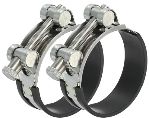 PATIKIL 68-73mm Schlauchschellen, 2er-Pack Gummigedämpfte Ansaug-Intercooler-Rohrschellen aus 304-Edelstahl für 2,68-2,87 Rohr
