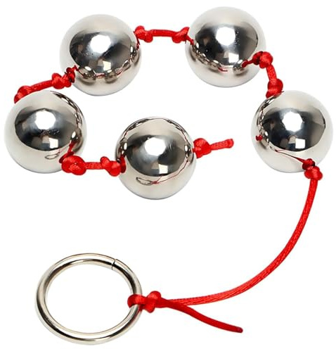Edelstahl Analkugeln Metall Anal Beads Mit 5 Kugeln Anal Kette Liebeskugeln Analplug Vaginal Kugeln G-Punkt Anus Dilatator Analkugeln Liebeskugeln Anal Sex Spielzeug Für Männer Und Frauen（B）