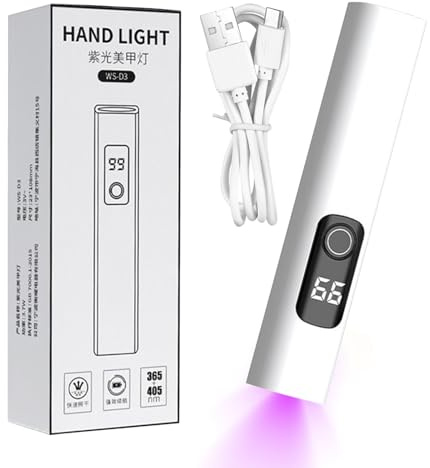 Mini lampada UV per unghie | Indurente per unghie con ricarica USB - Lampada UV a LED con display digitale portatile con 2 impostazioni di per manicure pedicure studio aeroplani e campeggio