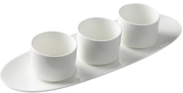 Yinj1835hh Appetizer Pure White Three Consecutive Plates Snack Bowl Pre-dinner Small Dish Plate Cold Dish Plate Rectangular Specialty Tableware for Condiments