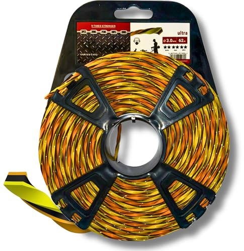Gardazon Trimmerfaden 3mm Twist, 62m – Hochbeständig & Geräuscharm – Langlebige Mähschnur für Rasentrimmer, Freischneider & Motorsensen, hitze- und abriebresistent