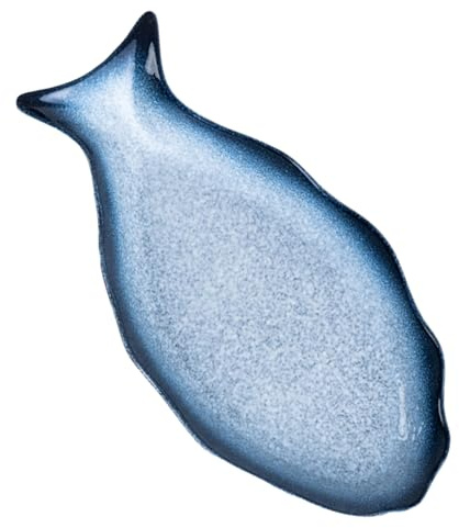 LIGIGWASH Lot de 12 Assiettes Vapeur en Céramique Motif Poisson Coloré, Plateau de Service Creux 30 Cm pour Cuisson Vapeur et Repas la Maison Restaurant