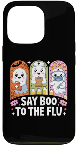 Say Boo to the Flu Halloween Nurse Ghost Spooky Costume Case for iPhone 13 Pro